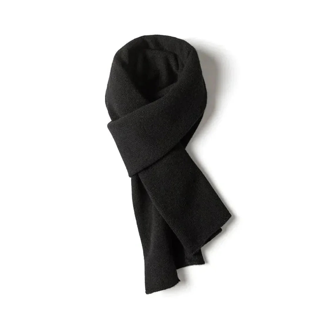 Lightweight Women Cashmere Scarf - Rectangular Knit, Winter Black One Size - Tophatter Daily Deals