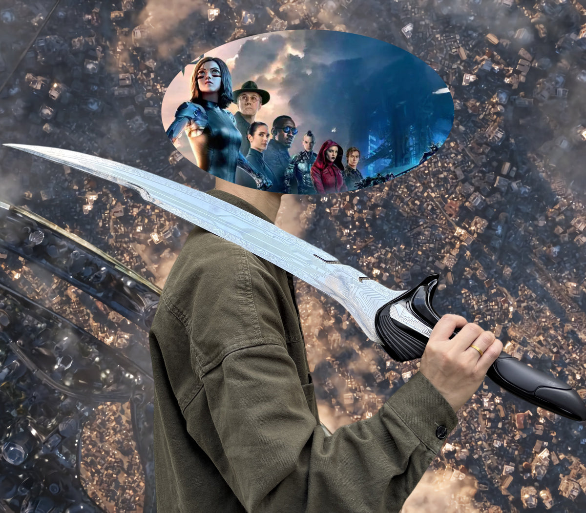 IRL Alita Sword Dull Blade Steel Replica USA Stock - Tophatter Daily Deals