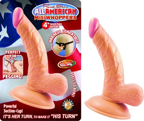 All American Mini 4 Inch Curved Dong With Balls Flesh > Dildos > Slim Dildos - Tophatter Daily Deals