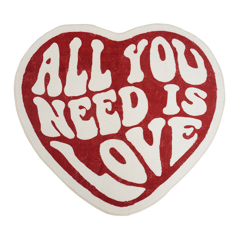 All You Need is Love Heart Rug Red Rugs - Tophatter Daily Deals