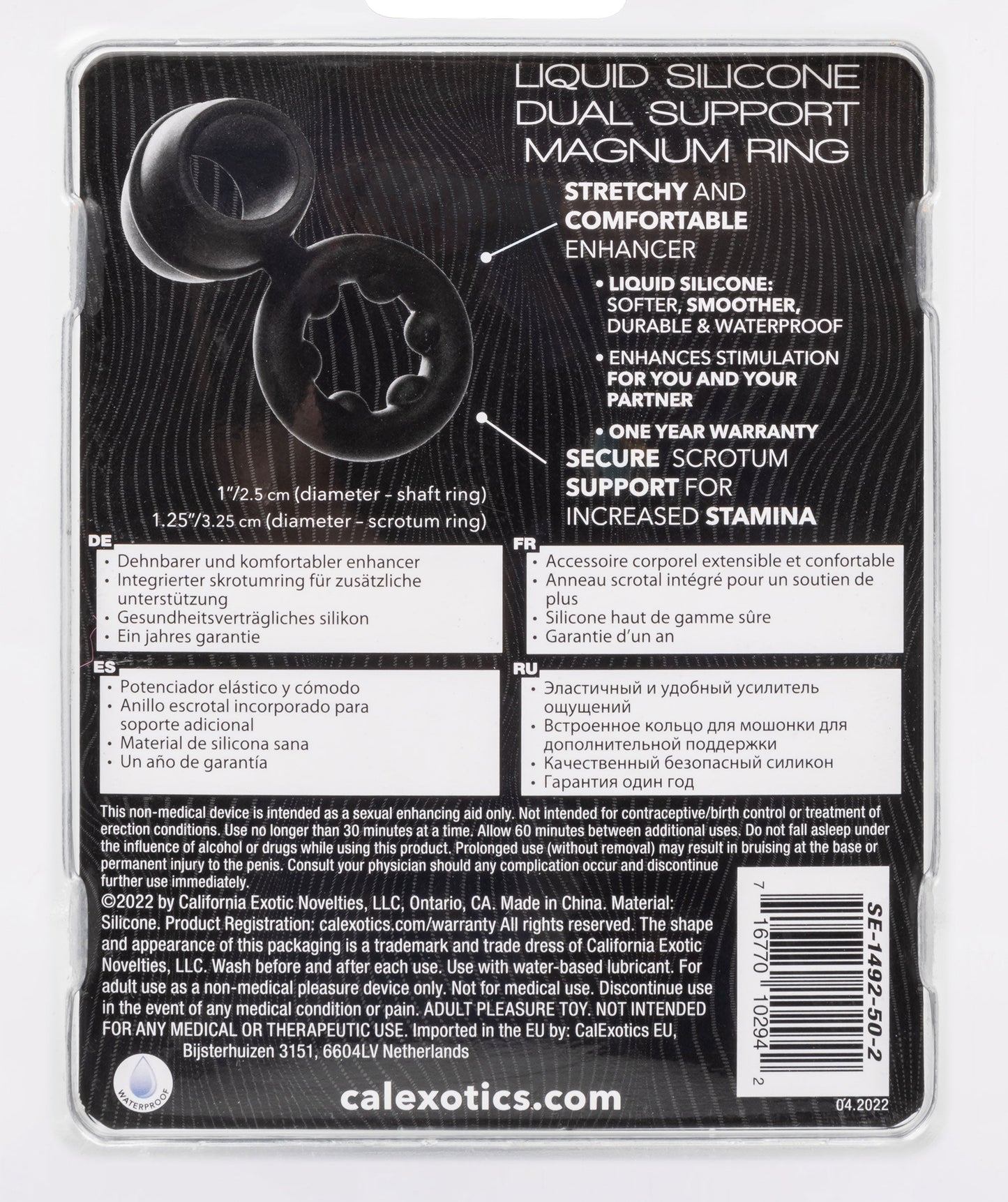 Alpha Liquid Silicone Dual Magnum Ring Black Stretchy Comfortable Size > Cock Ring > Sling - Tophatter Daily Deals