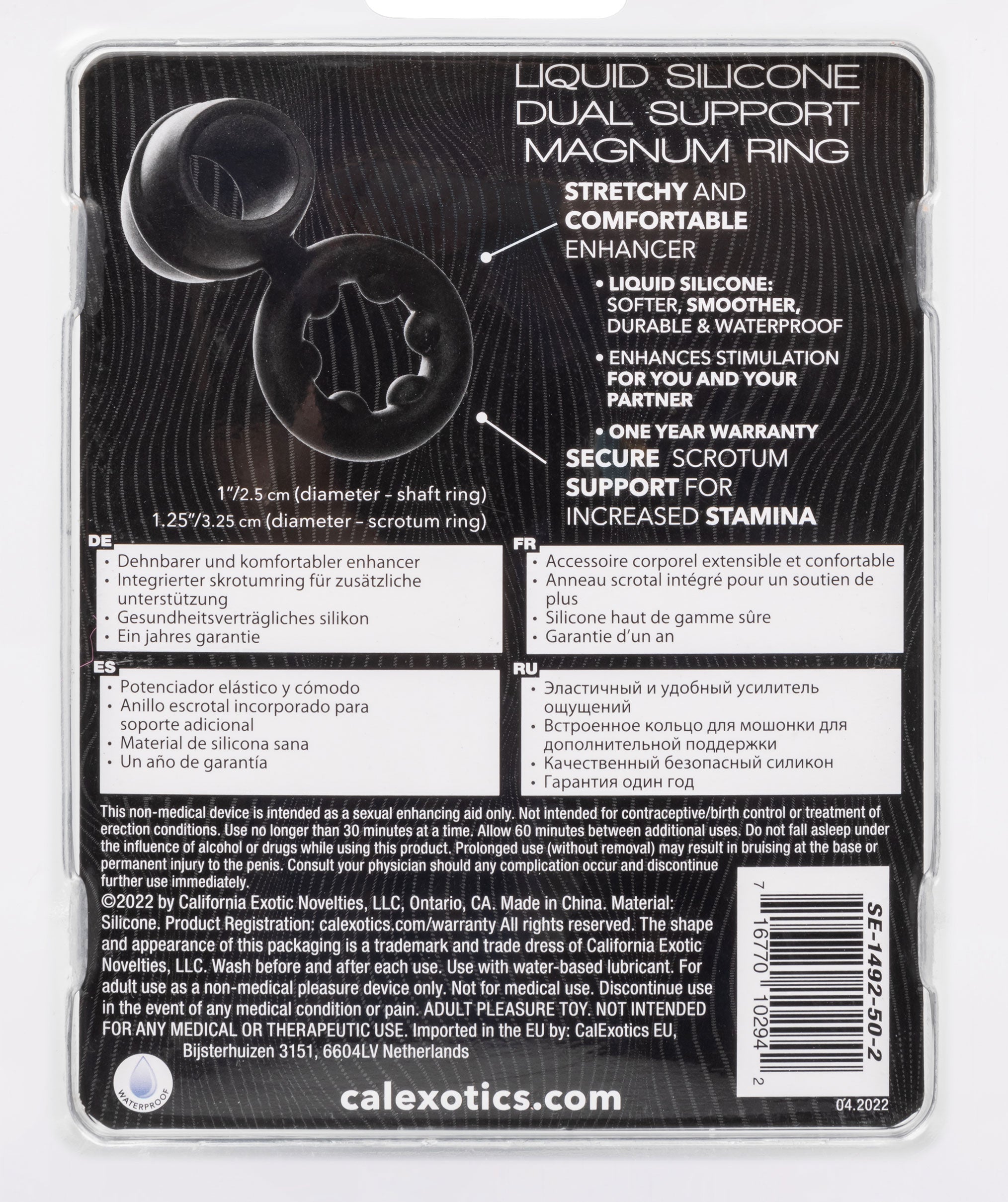 Alpha Liquid Silicone Dual Magnum Ring Black Stretchy Comfortable Size > Cock Ring > Sling - Tophatter Daily Deals