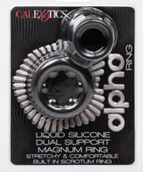 Alpha Liquid Silicone Dual Magnum Ring Black Stretchy Comfortable Size > Cock Ring > Sling - Tophatter Daily Deals