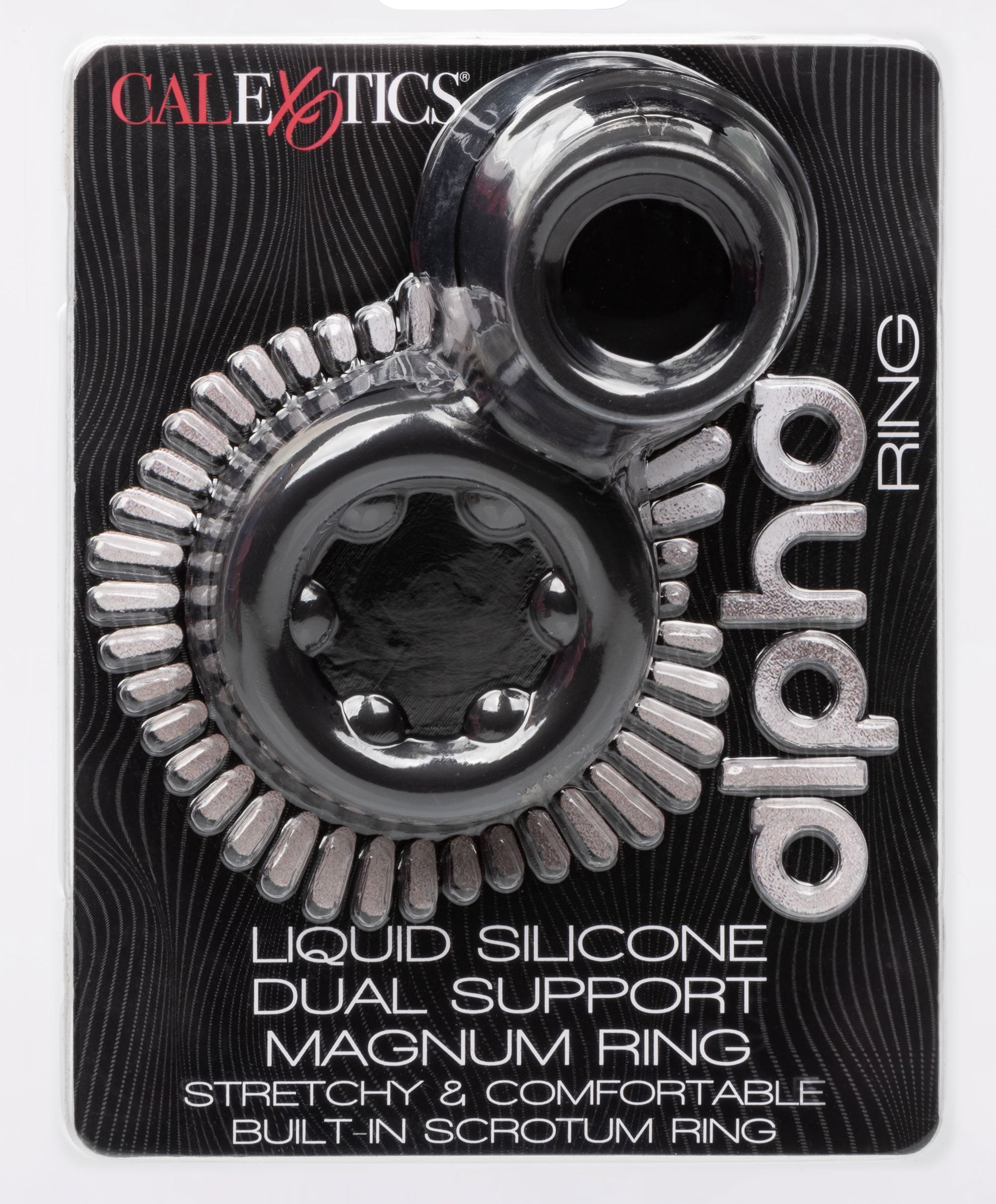 Alpha Liquid Silicone Dual Magnum Ring Black Stretchy Comfortable Size > Cock Ring > Sling - Tophatter Daily Deals