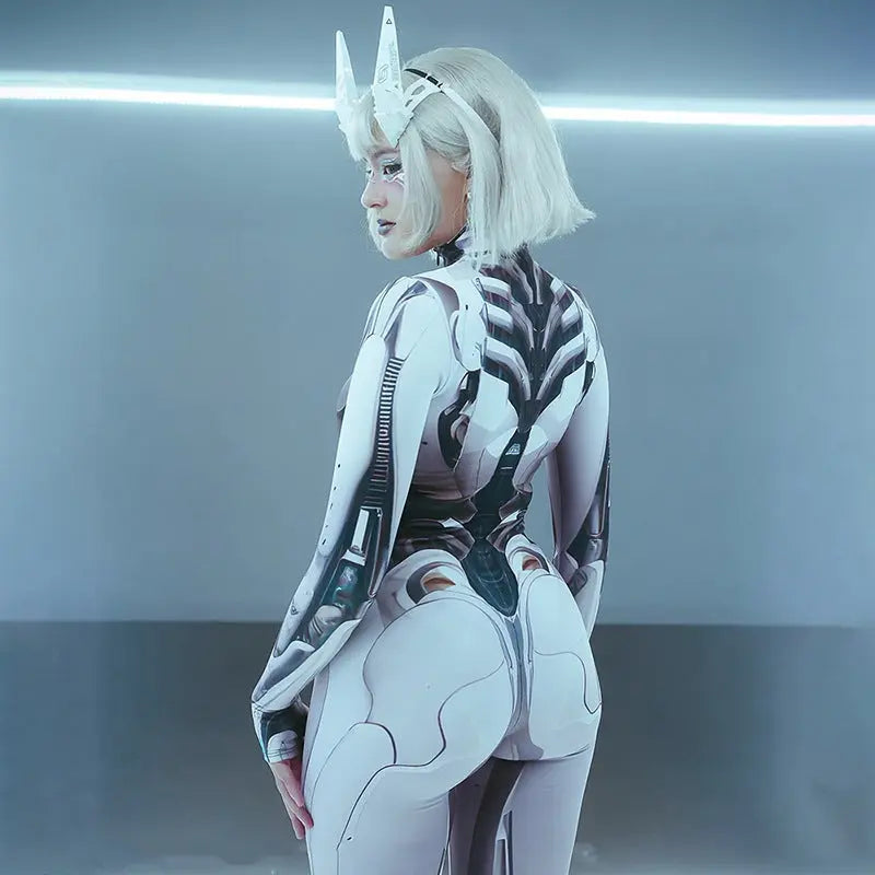 AltGoth Cyberpunk Cosplay Bodycon Jumpsuit Women Streetwear Y2k Mall Gothic 3D Printed Long Sleeve Playsuits Emo Anime Clothes - Tophatter Daily Deals