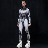 AltGoth Cyberpunk Cosplay Bodycon Jumpsuit Women Streetwear Y2k Mall Gothic 3D Printed Long Sleeve Playsuits Emo Anime Clothes - Tophatter Daily Deals