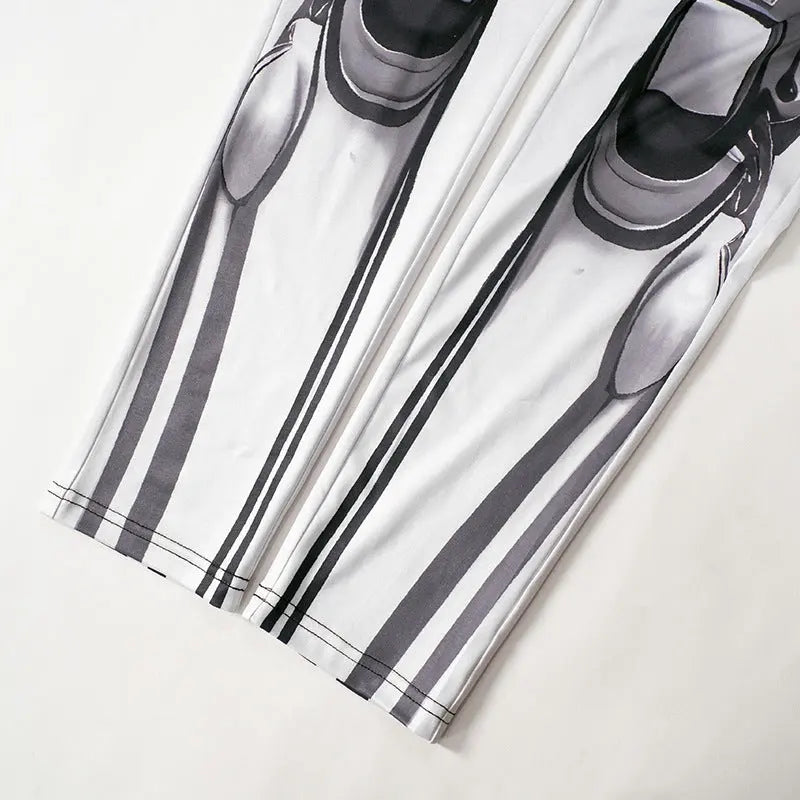 AltGoth Cyberpunk Cosplay Bodycon Jumpsuit Women Streetwear Y2k Mall Gothic 3D Printed Long Sleeve Playsuits Emo Anime Clothes - Tophatter Daily Deals