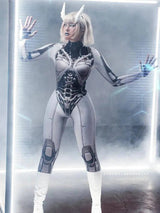 AltGoth Cyberpunk Cosplay Bodycon Jumpsuit Women Streetwear Y2k Mall Gothic 3D Printed Long Sleeve Playsuits Emo Anime Clothes - Tophatter Daily Deals