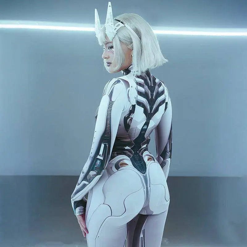 AltGoth Cyberpunk Cosplay Bodycon Jumpsuit Women Streetwear Y2k Mall Gothic 3D Printed Long Sleeve Playsuits Emo Anime Clothes - Tophatter Daily Deals