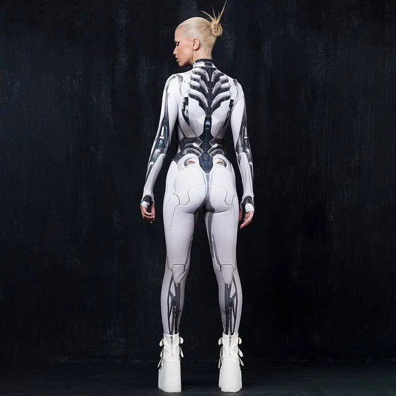 AltGoth Cyberpunk Cosplay Bodycon Jumpsuit Women Streetwear Y2k Mall Gothic 3D Printed Long Sleeve Playsuits Emo Anime Clothes - Tophatter Daily Deals