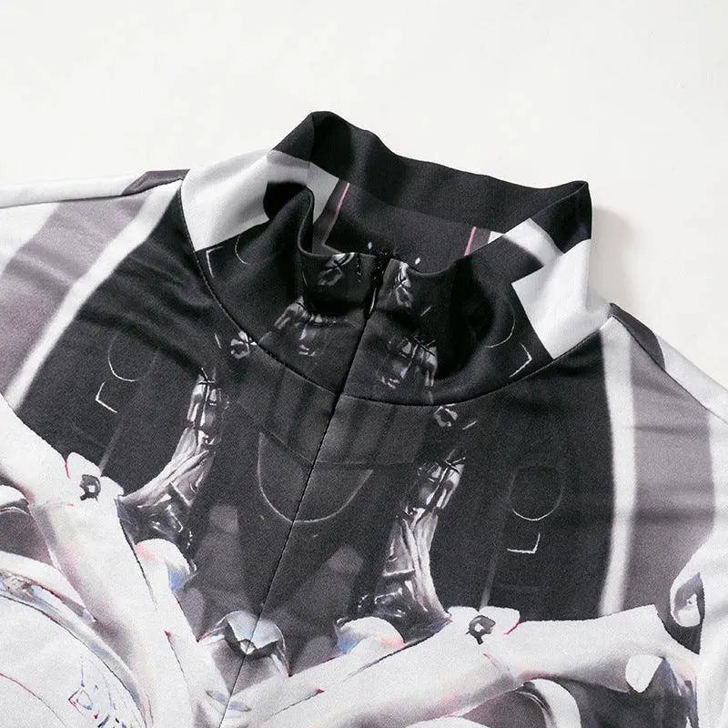 AltGoth Cyberpunk Cosplay Bodycon Jumpsuit Women Streetwear Y2k Mall Gothic 3D Printed Long Sleeve Playsuits Emo Anime Clothes - Tophatter Daily Deals