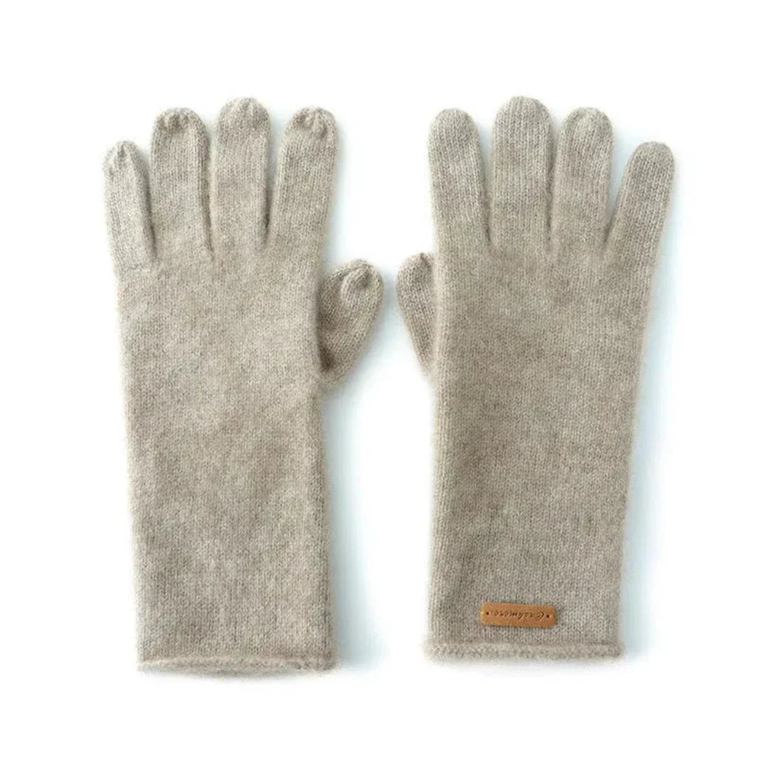 Lightweight Cozy Women's Cashmere Gloves - Slim Cuff, Winter Beige - Tophatter Daily Deals