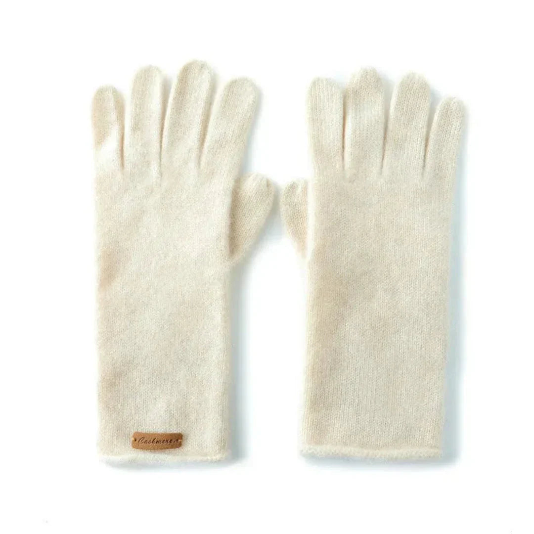 Lightweight Cozy Women's Cashmere Gloves - Slim Cuff, Winter White - Tophatter Daily Deals