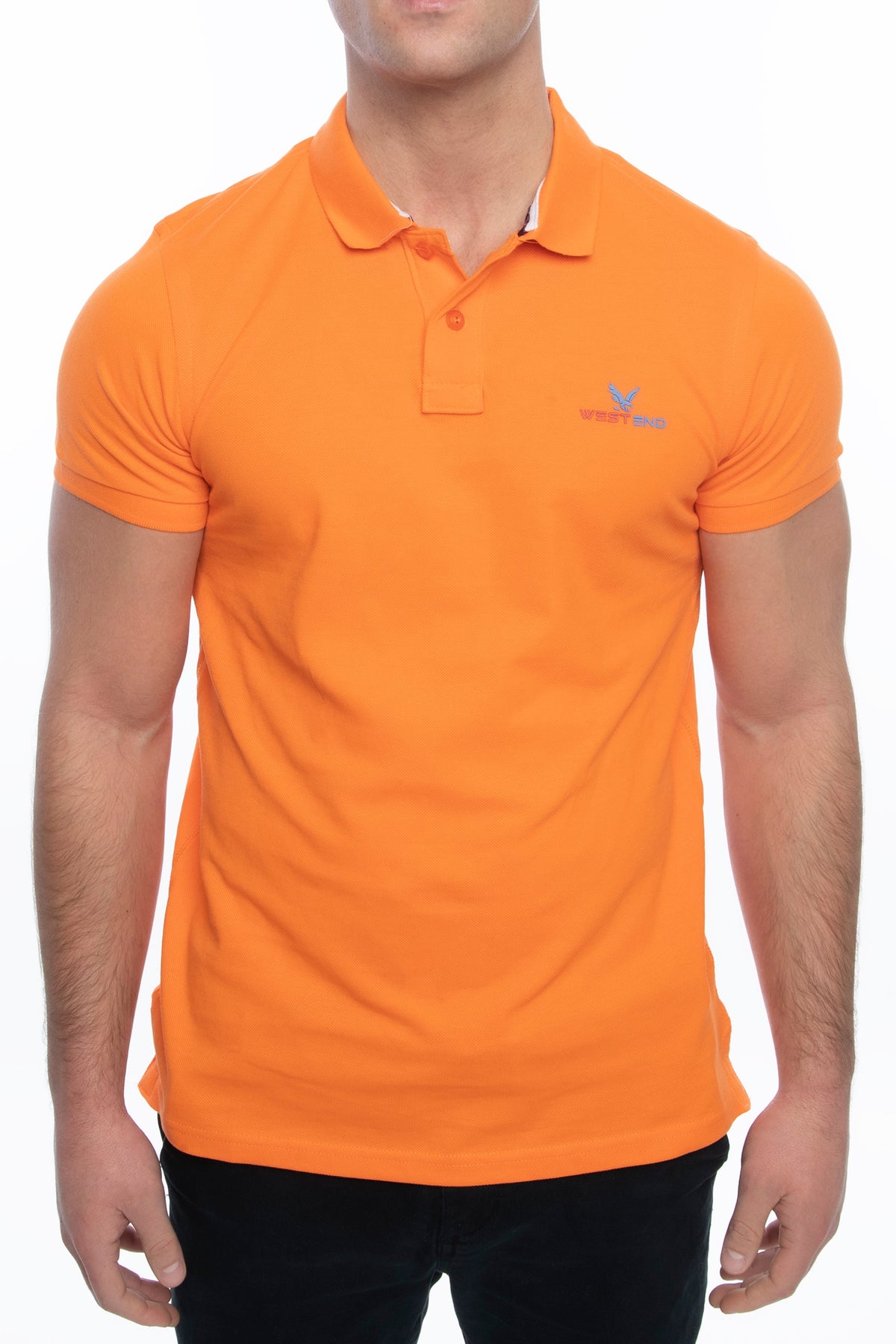 Men's Classic Fit Short Sleeve Polo Shirt (S-XXL) Orange Men's Tops - Tophatter Daily Deals