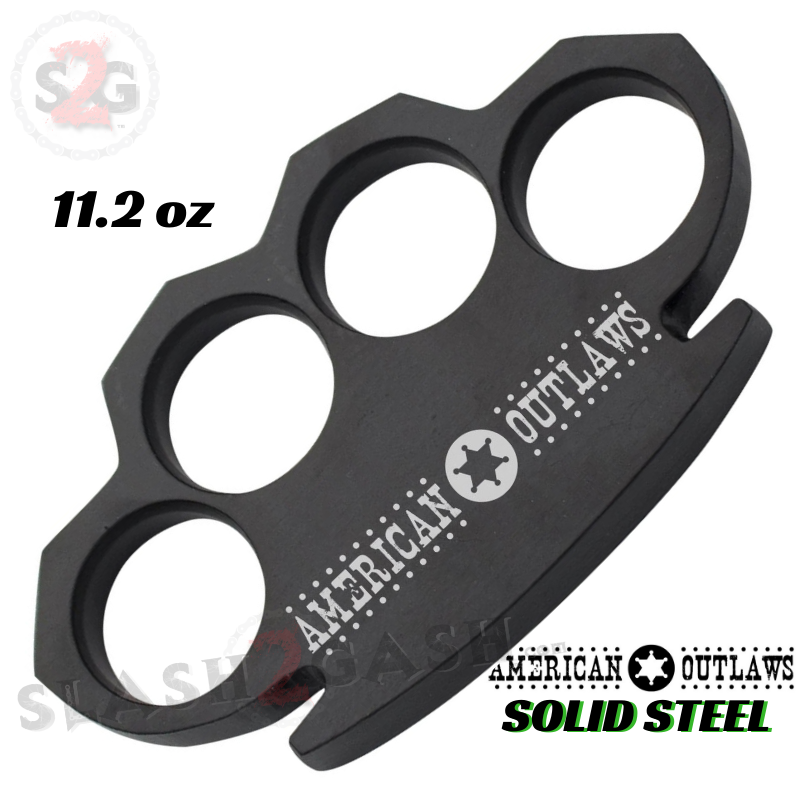 Steam Punk Brass Knuckles Solid Steel Black Paper Weight - asst. styles Medium Thickness - American Outlaws Belt Buckle - Tophatter Daily Deals