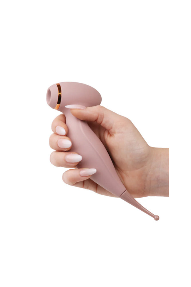 Amour - Dual Function Air Pulse Stimulator & Vibrator Pink Sex Toy - Tophatter Daily Deals