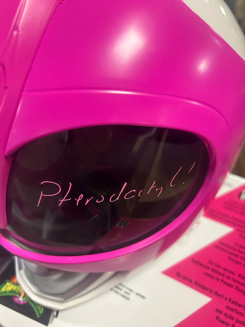 Amy Jo Johnson Signed Pink Power Ranger Helmet - SWAU Authenticated Helmet - Tophatter Daily Deals