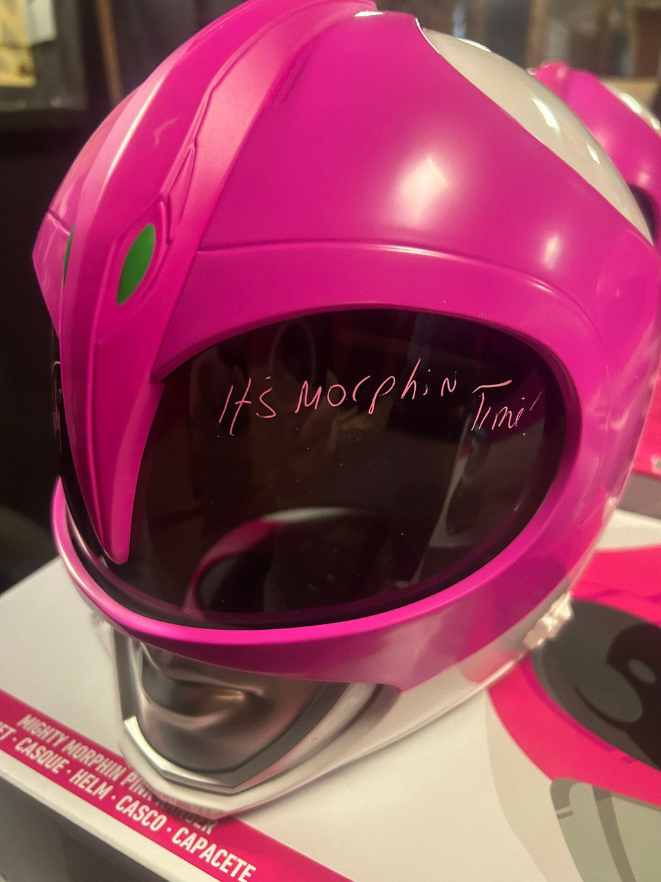 Amy Jo Johnson Signed Pink Power Ranger Helmet - SWAU Authenticated Helmet - Tophatter Daily Deals