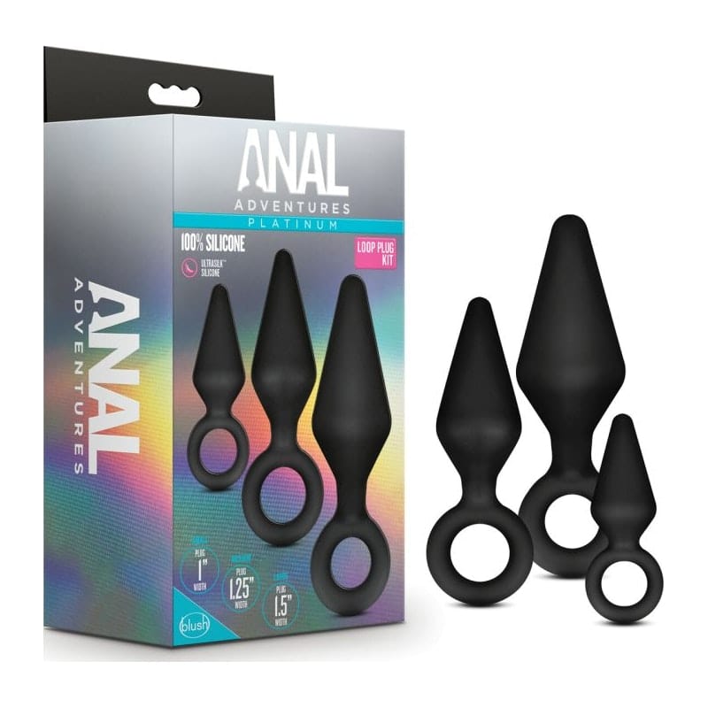 Anal Adventures Platinum Silicone Loop Anal Plug Kit > Anal Range > Butt Plug Kits - Tophatter Daily Deals