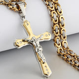 Men's Gold Cross Pendant Necklace Gold Silver Color Necklaces - Tophatter Daily Deals