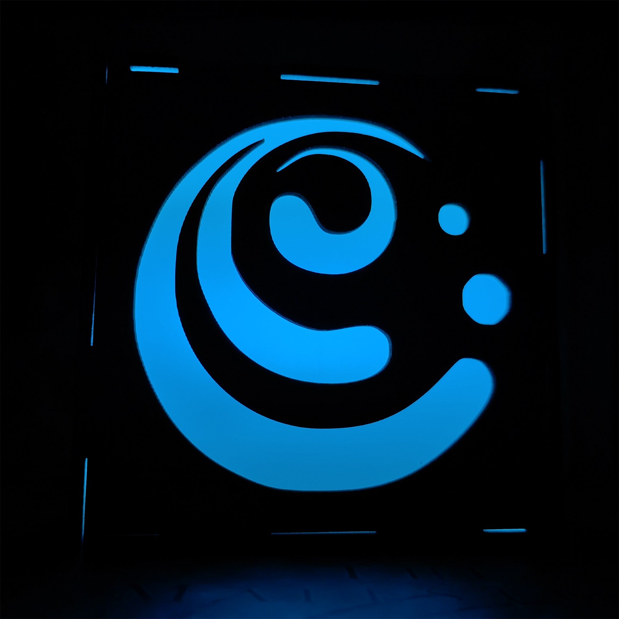 Anemo Pattern Hydro Water Element Tapestry Wooden Cube Light Desk Decor - Tophatter Daily Deals