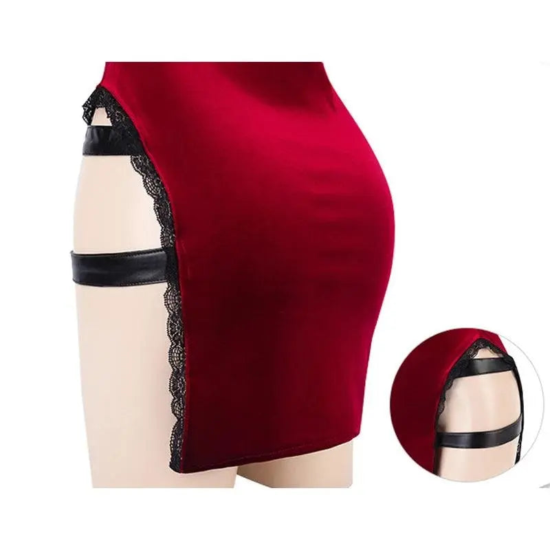 AniLV Movie Heroine Secret Service Spy Dress Uniform Halloween Women Red Lace Outfits Cosplay Costume - Tophatter Daily Deals