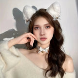 Animal Faux Fur Dogs And Cats Ears Headband, With Bell Cute Elastic Hair Accessories, Halloween Cosplay Costume Party Decor For Girls - Tophatter Daily Deals