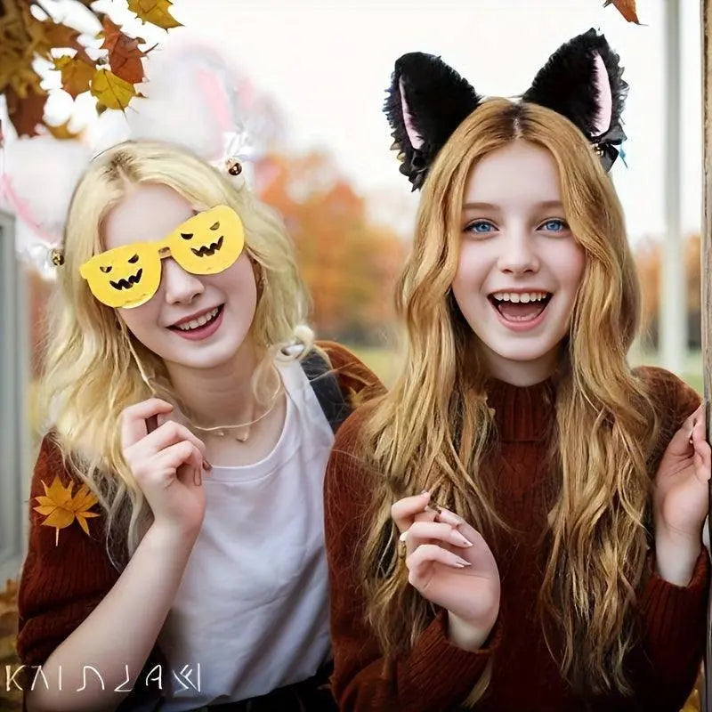 Animal Faux Fur Dogs And Cats Ears Headband, With Bell Cute Elastic Hair Accessories, Halloween Cosplay Costume Party Decor For Girls - Tophatter Daily Deals