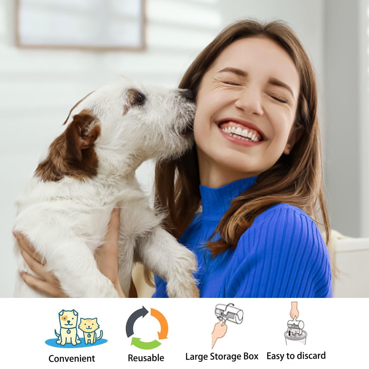 Pet Hair Remover Roller - Reusable Animal Hair Removal Brush for Dogs and Cats pet - Tophatter Daily Deals