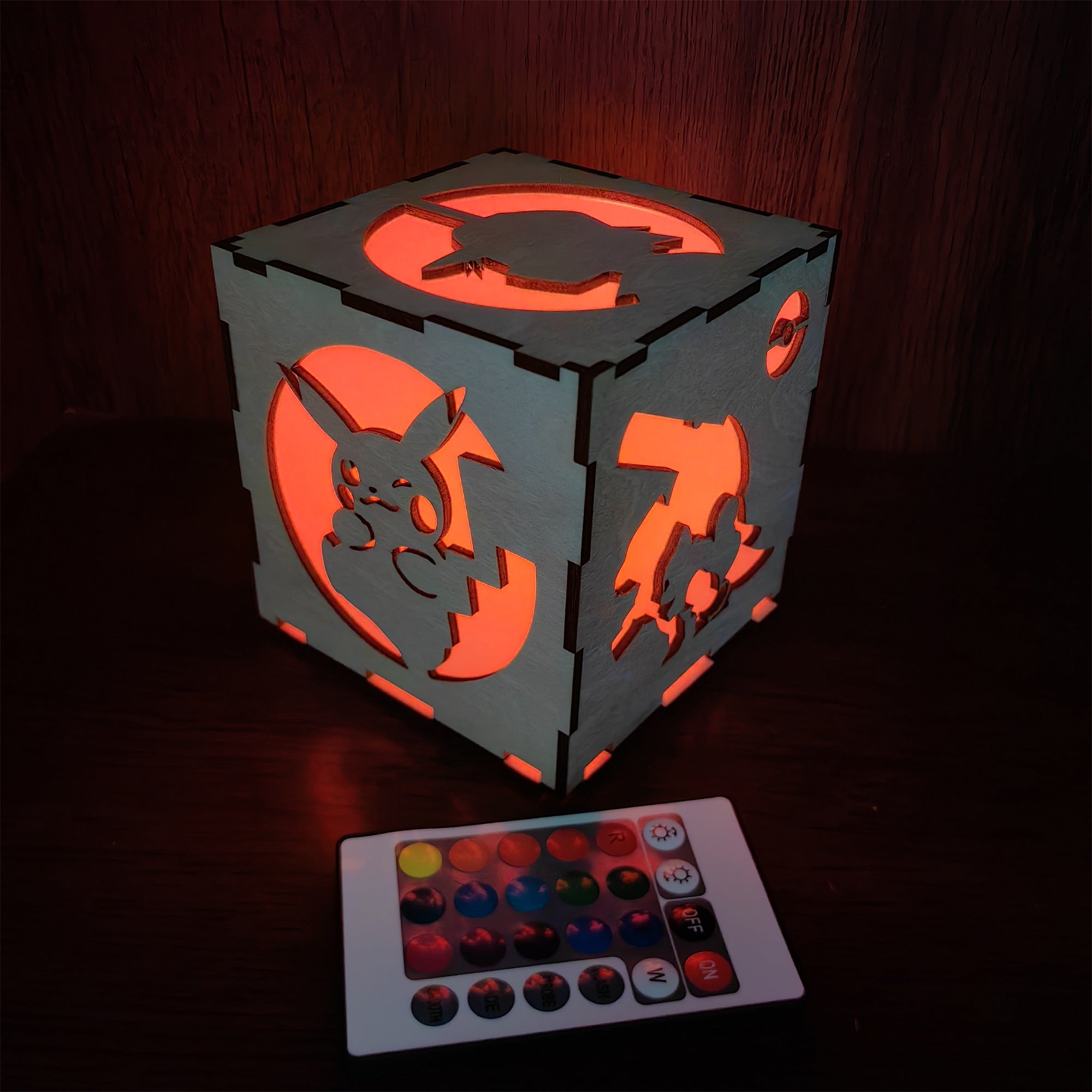 Anime Cute Pet Inspired Wood Cube Light Desk Decor Wood Cube Light - Tophatter Daily Deals