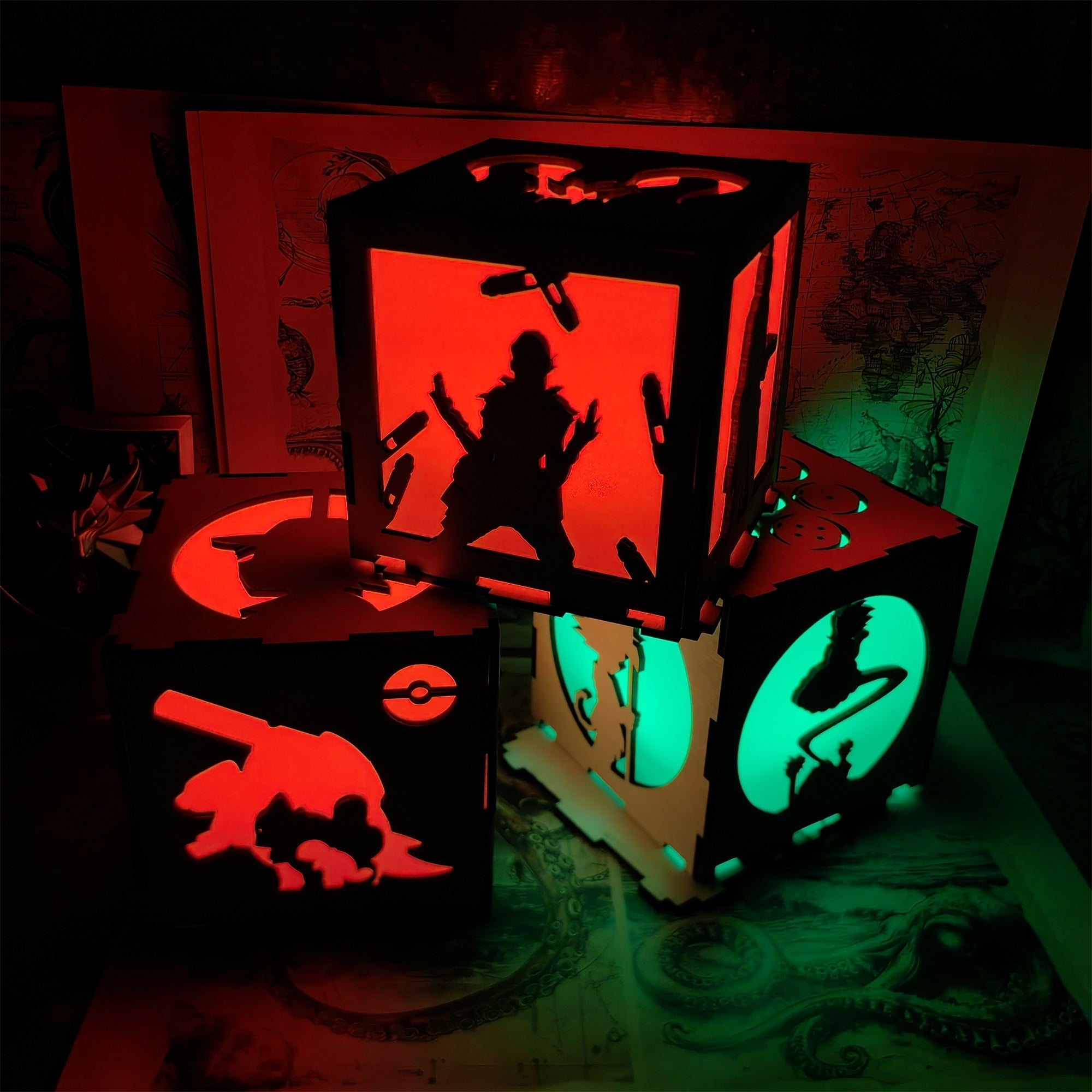 Anime Cute Pet Inspired Wood Cube Light Desk Decor - Tophatter Daily Deals