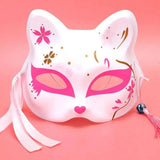 Anime Foxes Mask Japanese Cosplay Rave Hand-Painted Cartoon Demon Slayer Half Face Cat Masks Masquerade Festival Party Props Pink Petaled Fox - Tophatter Daily Deals