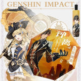 Anime Genshin Impact Umbrella Ganyu Hutao Three-folding UV Blocking Mobile Parasol Genshin Impact waterproof Rain Umbrella Gear - Tophatter Daily Deals