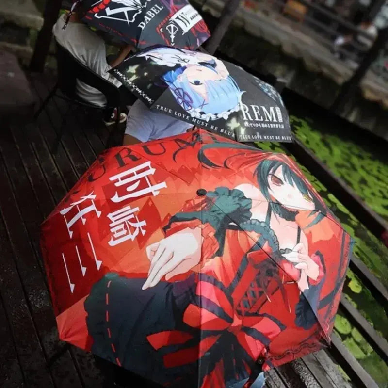 Anime Genshin Impact Umbrella Ganyu Hutao Three-folding UV Blocking Mobile Parasol Genshin Impact waterproof Rain Umbrella Gear - Tophatter Daily Deals