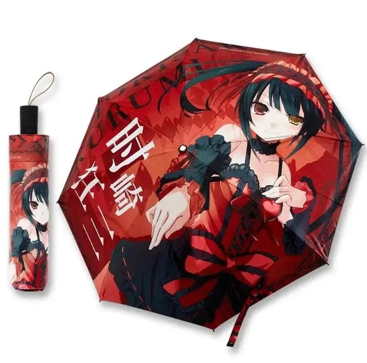 Anime Genshin Impact Umbrella Ganyu Hutao Three-folding UV Blocking Mobile Parasol Genshin Impact waterproof Rain Umbrella Gear Kurumi - Tophatter Daily Deals