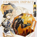 Anime Genshin Impact Umbrella Ganyu Hutao Three-folding UV Blocking Mobile Parasol Genshin Impact waterproof Rain Umbrella Gear - Tophatter Daily Deals