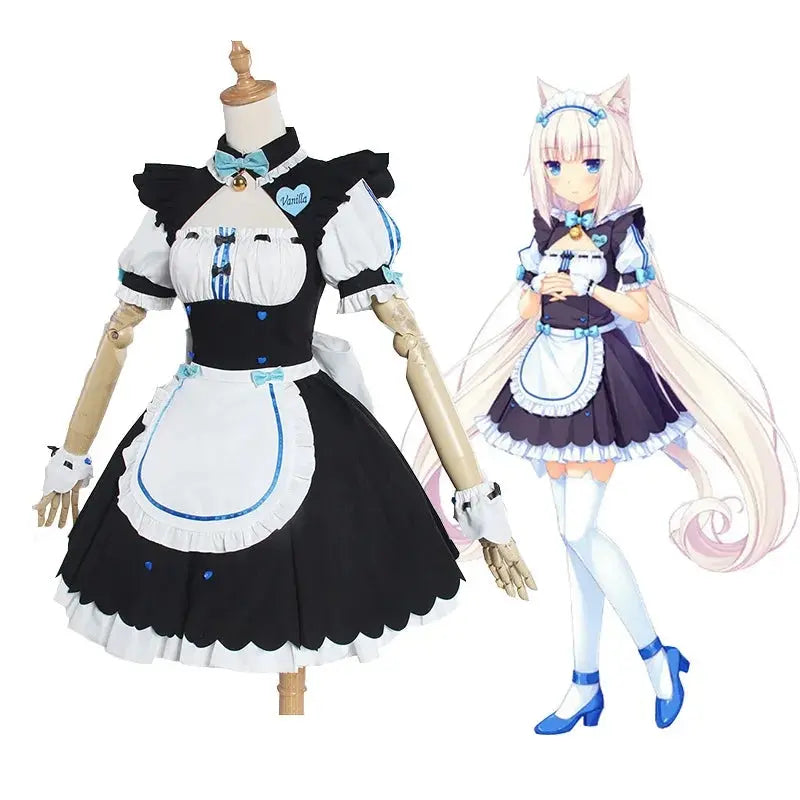 Anime NEKOPARA Chocolate Vanilla Cosplay Costume Cute Cat Neko Lolita Maid Dress Wig Outfits Girl Women Halloween Carnival Skirt - Tophatter Daily Deals