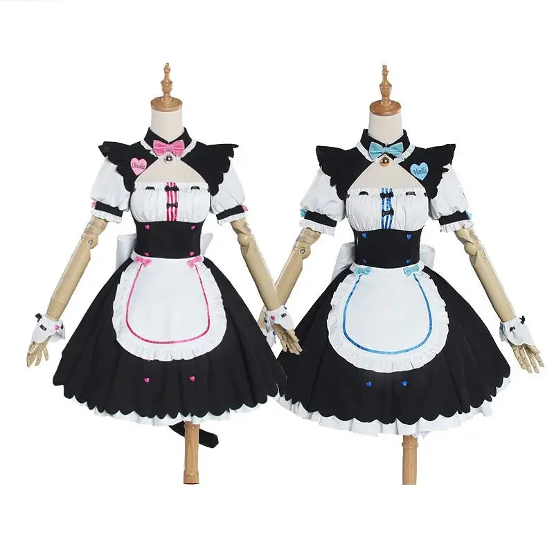 Anime NEKOPARA Chocolate Vanilla Cosplay Costume Cute Cat Neko Lolita Maid Dress Wig Outfits Girl Women Halloween Carnival Skirt - Tophatter Daily Deals