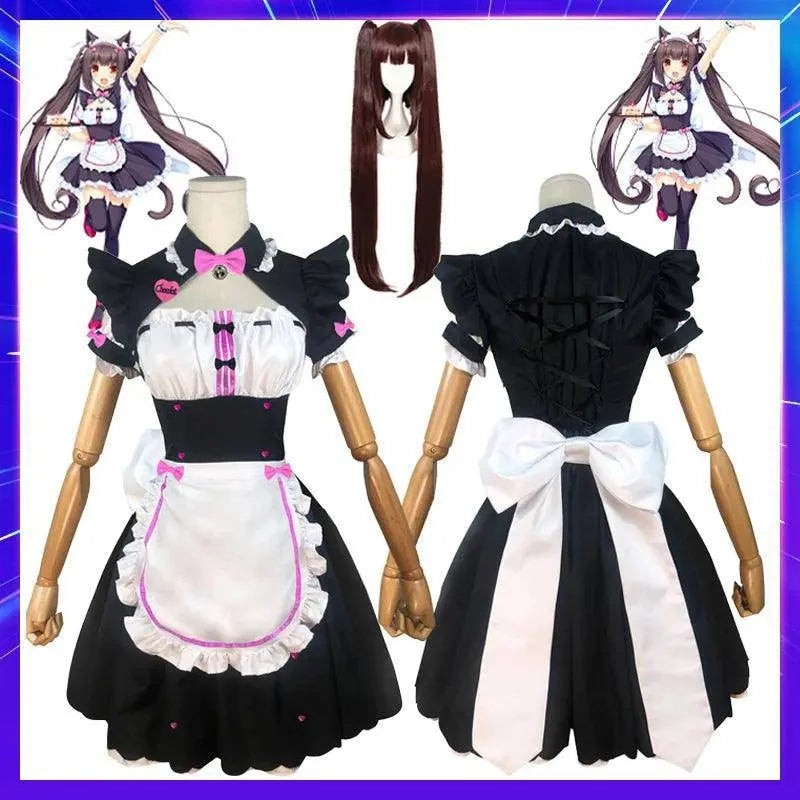 Anime NEKOPARA Chocolate Vanilla Cosplay Costume Cute Cat Neko Lolita Maid Dress Wig Outfits Girl Women Halloween Carnival Skirt - Tophatter Daily Deals