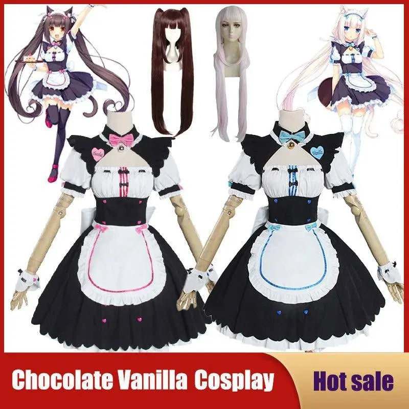 Anime NEKOPARA Chocolate Vanilla Cosplay Costume Cute Cat Neko Lolita Maid Dress Wig Outfits Girl Women Halloween Carnival Skirt - Tophatter Daily Deals