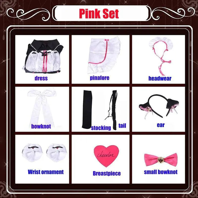 Anime NEKOPARA Chocolate Vanilla Cosplay Costume Cute Cat Neko Lolita Maid Dress Wig Outfits Girl Women Halloween Carnival Skirt - Tophatter Daily Deals