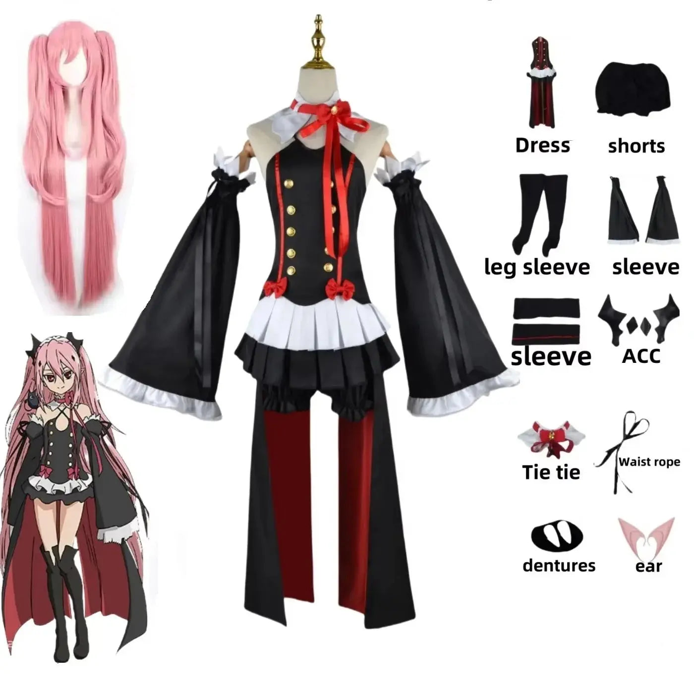 Anime Seraph of the end Krul Tepes Cosplay Vampire Cosplay Costume Female Halloween Vampire Costume Women - Tophatter Daily Deals
