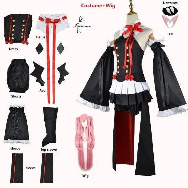 Anime Seraph of the end Krul Tepes Cosplay Vampire Cosplay Costume Female Halloween Vampire Costume Women Costume and Wig Owari No Seraph - Tophatter Daily Deals