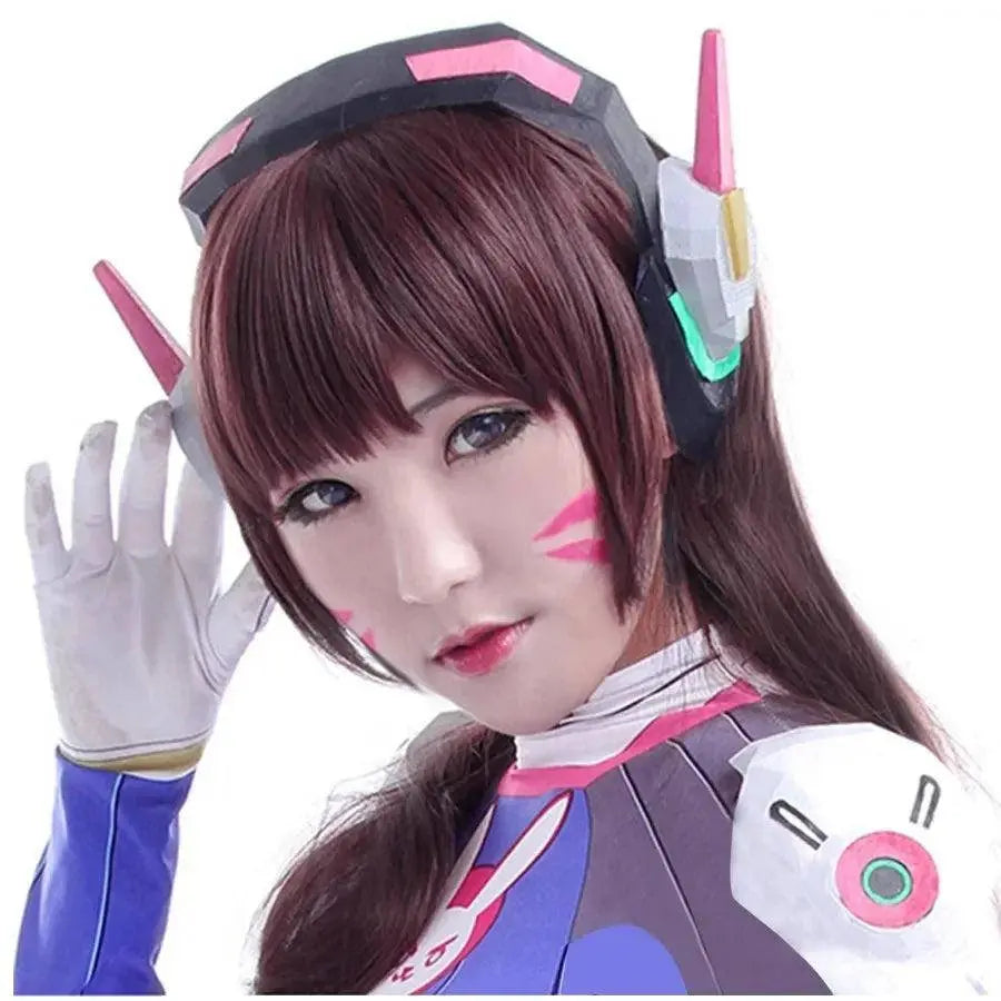 Anime Woman Jumpsuit Tights Dva Cosplay Costume Game Zentai Wig Cosplay Props Headphone Suit D.Va Cos Party Halloween Costumes - Tophatter Daily Deals