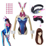 Anime Woman Jumpsuit Tights Dva Cosplay Costume Game Zentai Wig Cosplay Props Headphone Suit D.Va Cos Party Halloween Costumes Dva bunny girl set - Tophatter Daily Deals