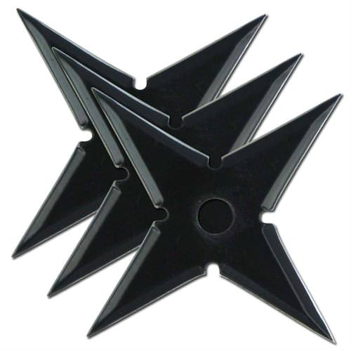 3 Pcs Naruto Metal Shuriken Ninja Star Set With Pouch - TOPHATTER'S ARMORY DEALS Collectible Weapons - Tophatter Daily Deals