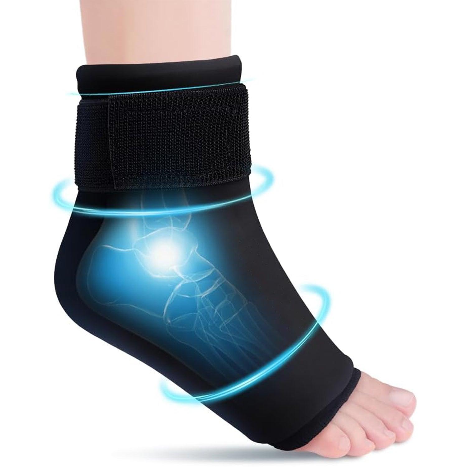 Ankle Ice Pack - Foot Ice Pack Wrap Ice Pack Wrap Hot Cold Therapy Cooling Sock Black Health & Beauty - Tophatter Daily Deals