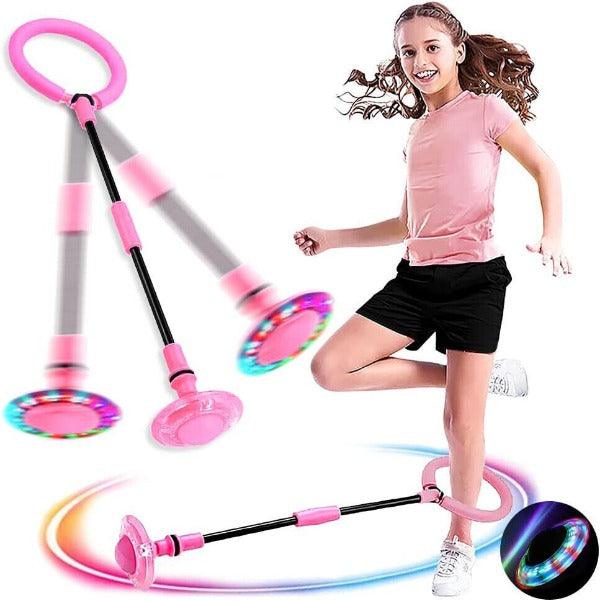 Ankle Ball Toy - Foldable Flash Wheel Skip Ball Fun | Foot Hula Hoop Skipping Rope Outdoor Game Pink Sports & Outdoor - Tophatter Daily Deals