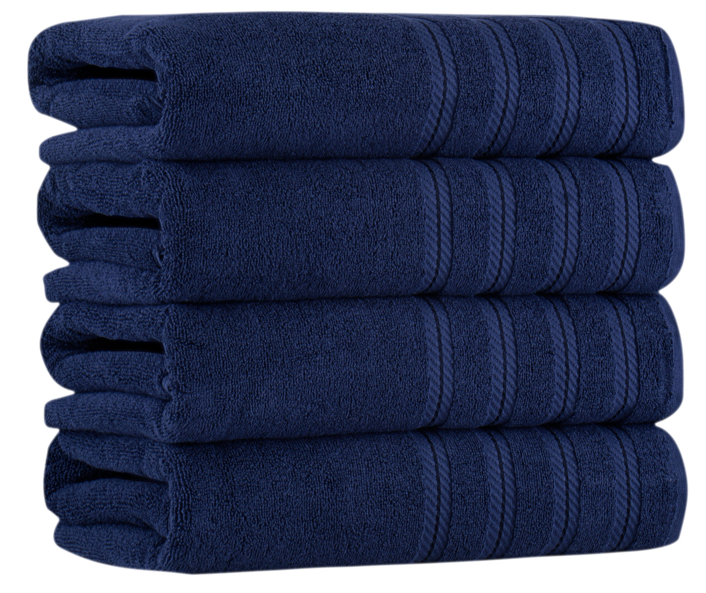 Antalya Turkish Cotton Luxury Bath Towels Set - 4 Pieces Navy Bath Towel - Tophatter Daily Deals