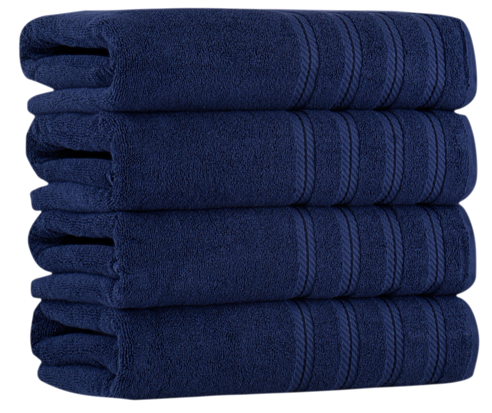 Antalya Turkish Cotton Luxury Bath Towels Set - 4 Pieces Navy Bath Towel - Tophatter Daily Deals